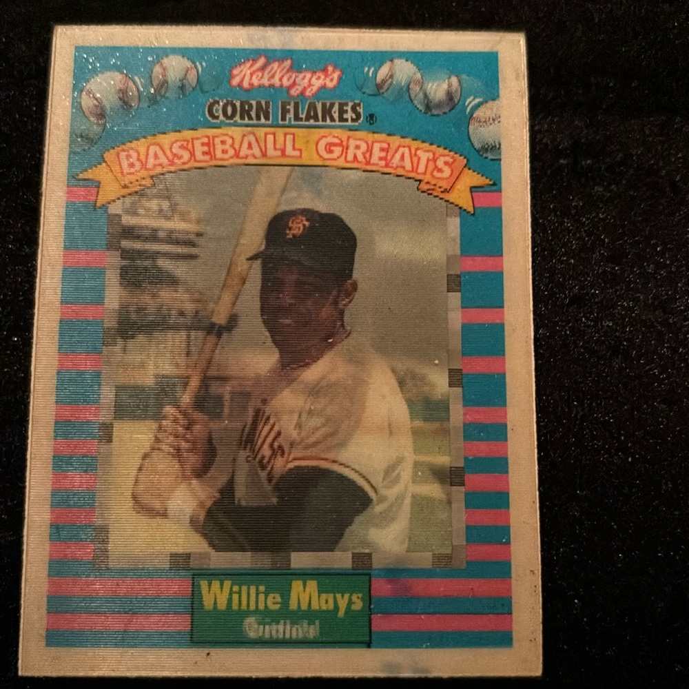 Collectible Willie Mays SF Giants Kellogg’s Cornflakes card by Spirtflic
